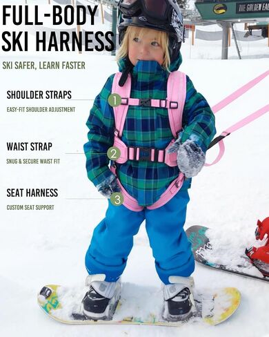 Ski Harness for Kids, Snowboard Harness Trainer, Ski Leash for Kid with Removable Seat & Reinforced Lift Handle in Kuwait