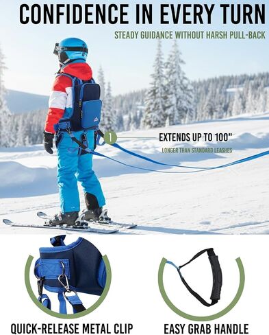 Ski Harness for Kids, Snowboard Harness Trainer, Ski Leash for Kid with Removable Seat & Reinforced Lift Handle in Kuwait