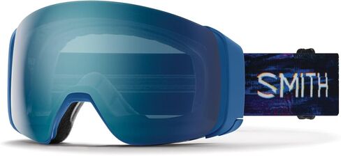 SMITH 4D MAG Snow Goggles – Adult Ski & Snowboarding Goggles with BirdsEye Vision, Anti-Fog Performance & 100% UV Protection – for Men & Women – True Blue Glitch, ChromaPop Everyday Blue Mirror in Kuwait