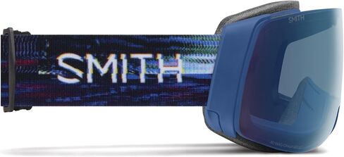 SMITH 4D MAG Snow Goggles – Adult Ski & Snowboarding Goggles with BirdsEye Vision, Anti-Fog Performance & 100% UV Protection – for Men & Women – True Blue Glitch, ChromaPop Everyday Blue Mirror in Kuwait