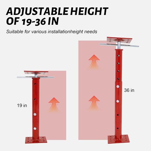 Adjustable House Floor Jack 19"–36", Heavy Duty Screw Support Jack 17500 lbs Each, Easy Adjustment with Turning Bar, for Crawl Space, Basement, Beam & Deck in Kuwait
