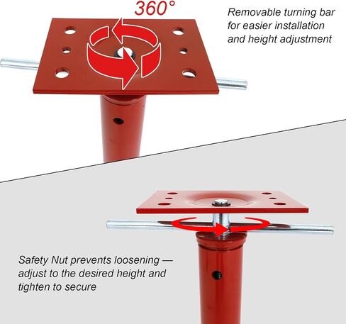 Adjustable House Floor Jack 19"–36", Heavy Duty Screw Support Jack 17500 lbs Each, Easy Adjustment with Turning Bar, for Crawl Space, Basement, Beam & Deck in Kuwait