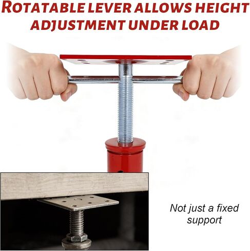 Adjustable House Floor Jack 19"–36", Heavy Duty Screw Support Jack 17500 lbs Each, Easy Adjustment with Turning Bar, for Crawl Space, Basement, Beam & Deck in Kuwait