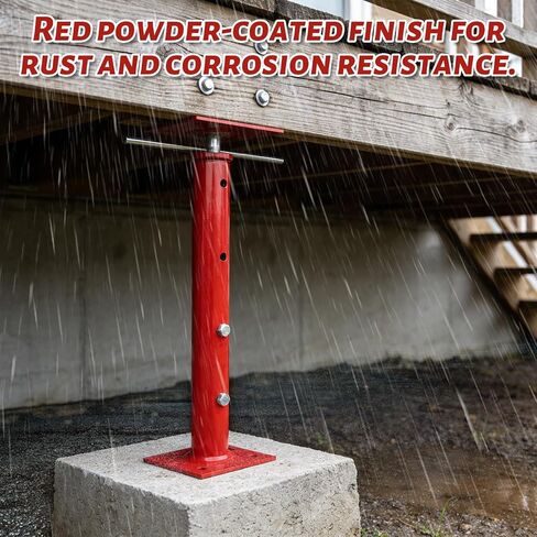 Adjustable House Floor Jack 19"–36", Heavy Duty Screw Support Jack 17500 lbs Each, Easy Adjustment with Turning Bar, for Crawl Space, Basement, Beam & Deck in Kuwait