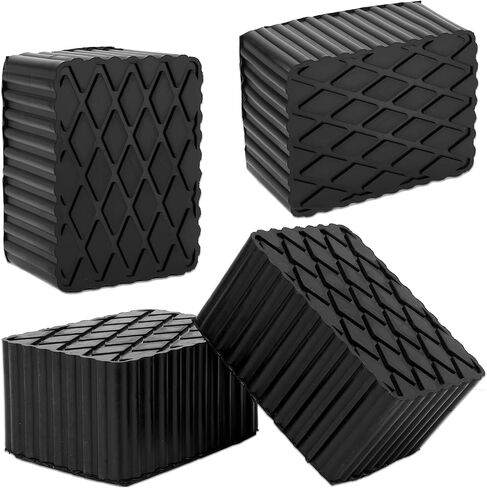 4pcs Auto Lift Pads Anti-Skid Solid Rubber Spacer Block fit for Automobile Lifts, Jacks, Racks, Extra Height 6-3/8" x 4-3/4" x 3", 3000 lbs Capacity, Compatible with Models FJ2428, BH-9756-87, FJ2440 in Kuwait