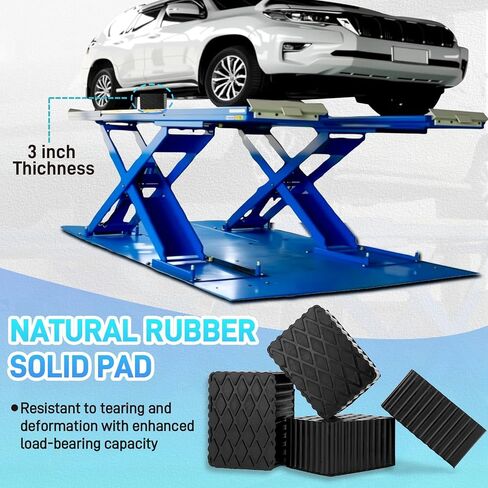 4pcs Auto Lift Pads Anti-Skid Solid Rubber Spacer Block fit for Automobile Lifts, Jacks, Racks, Extra Height 6-3/8" x 4-3/4" x 3", 3000 lbs Capacity, Compatible with Models FJ2428, BH-9756-87, FJ2440 in Kuwait
