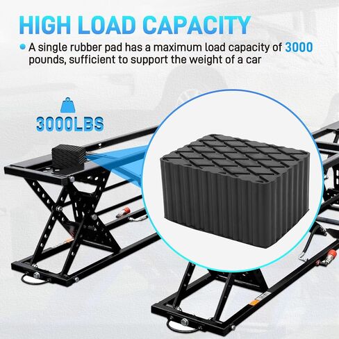 4pcs Auto Lift Pads Anti-Skid Solid Rubber Spacer Block fit for Automobile Lifts, Jacks, Racks, Extra Height 6-3/8" x 4-3/4" x 3", 3000 lbs Capacity, Compatible with Models FJ2428, BH-9756-87, FJ2440 in Kuwait
