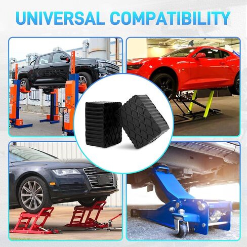 4pcs Auto Lift Pads Anti-Skid Solid Rubber Spacer Block fit for Automobile Lifts, Jacks, Racks, Extra Height 6-3/8" x 4-3/4" x 3", 3000 lbs Capacity, Compatible with Models FJ2428, BH-9756-87, FJ2440 in Kuwait