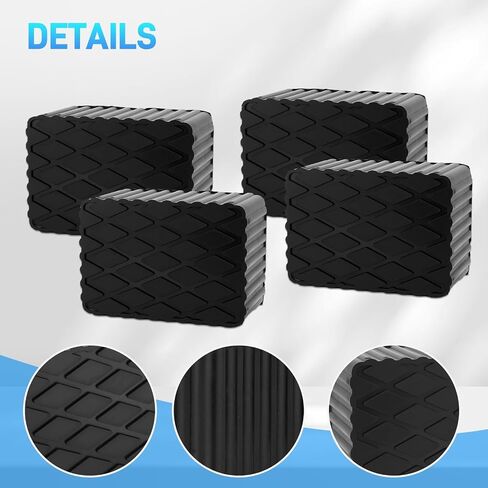 4pcs Auto Lift Pads Anti-Skid Solid Rubber Spacer Block fit for Automobile Lifts, Jacks, Racks, Extra Height 6-3/8" x 4-3/4" x 3", 3000 lbs Capacity, Compatible with Models FJ2428, BH-9756-87, FJ2440 in Kuwait