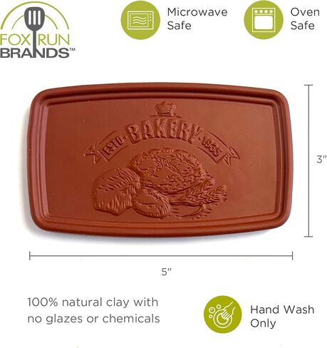 Fox Run Bread Warmer, 100% Terracotta Bread Warming Stone, Microwave & Oven Safe in Kuwait