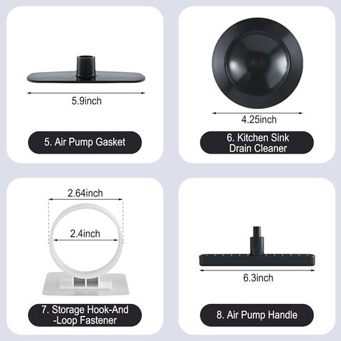High Pressure Air Drain Blaster, Drain Plunger Equipped with 360° Rotating Elbow/Base High-Pressure Air Plunger Kit for Unclogging Toilets/Sinks/Bathtubs/Floor Drains in Kuwait