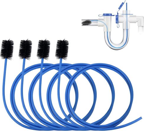 4 PCS Condensate Trap Flexible Drain Brush, 48 Inch Drain Line Cleaning Brush, Condensate Traps Clean for Condensate P-Trap and HVAC Systems in Kuwait