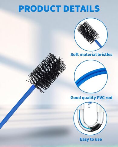4 PCS Condensate Trap Flexible Drain Brush, 48 Inch Drain Line Cleaning Brush, Condensate Traps Clean for Condensate P-Trap and HVAC Systems in Kuwait