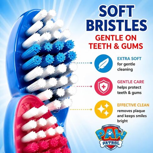 Brush Buddies Paw Patrol Manual Toothbrush and Cup Set for Kids Ages 2+ – Soft Bristles, Easy-Grip Handle, Fun Character Design, Toddler Oral Care Set for Boys and Girls in Kuwait