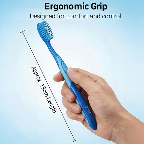 Medium Bristle Toothbrush for Adults, Manual Whitening Brush with Spiral Bristles Removes Smoke, Tea & Coffee Stains – Deep Plaque Clean, Rounded Tips for Gum Safety，5 Pack in Kuwait
