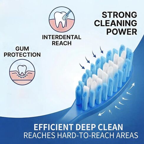 Medium Bristle Toothbrush for Adults, Manual Whitening Brush with Spiral Bristles Removes Smoke, Tea & Coffee Stains – Deep Plaque Clean, Rounded Tips for Gum Safety，5 Pack in Kuwait