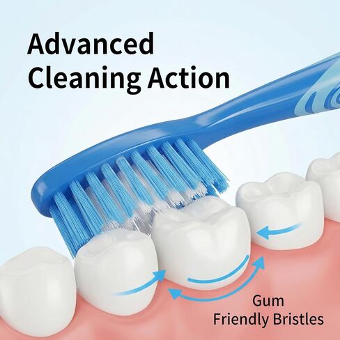 Medium Bristle Toothbrush for Adults, Manual Whitening Brush with Spiral Bristles Removes Smoke, Tea & Coffee Stains – Deep Plaque Clean, Rounded Tips for Gum Safety，5 Pack in Kuwait