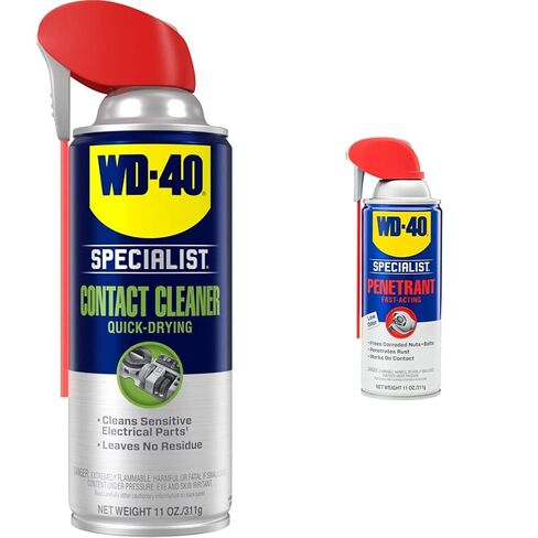 WD-40 Specialist Contact Cleaner Spray, 11 oz. & Specialist Penetrant with SMART STRAW SPRAYS 2 WAYS, 11 OZ in Kuwait
