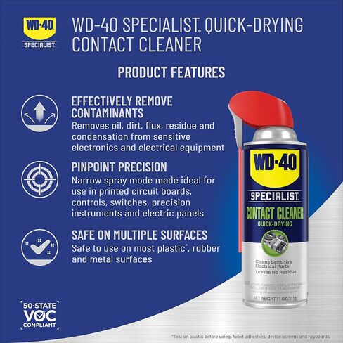 WD-40 Specialist Contact Cleaner Spray, 11 oz. & Specialist Penetrant with SMART STRAW SPRAYS 2 WAYS, 11 OZ in Kuwait