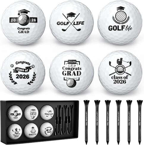 6 Pack Funny Golf Balls Class of 2026 Gifts Set with Balls Tees & Gift Box, Celebrate Senior Night Party Decorations, High School Graduation Gifts for Golf Lovers Souvenirs in Kuwait