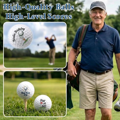 60th Birthday Gifts for Men Women 12 Pcs Funny Golf Balls Gift Set | Ready-to-Gift 60th Birthday Party Decorations, Cool 60th Birthday Gift Ideas for Dad Mom Husband Grandpa Coworker Golf Lovers in Kuwait
