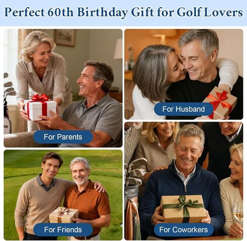 60th Birthday Gifts for Men Women 12 Pcs Funny Golf Balls Gift Set | Ready-to-Gift 60th Birthday Party Decorations, Cool 60th Birthday Gift Ideas for Dad Mom Husband Grandpa Coworker Golf Lovers in Kuwait