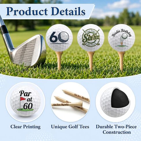 60th Birthday Gifts for Men Women 12 Pcs Funny Golf Balls Gift Set | Ready-to-Gift 60th Birthday Party Decorations, Cool 60th Birthday Gift Ideas for Dad Mom Husband Grandpa Coworker Golf Lovers in Kuwait