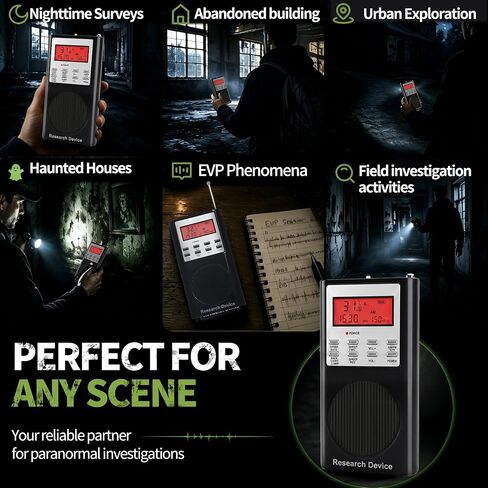 Spirit Communication Box for Ghost Hunting, Paranormal Investigation Device with Adjustable Am/Fm Forward & Reverse Sweep, Temperature Sensor, Backlit Display in Kuwait