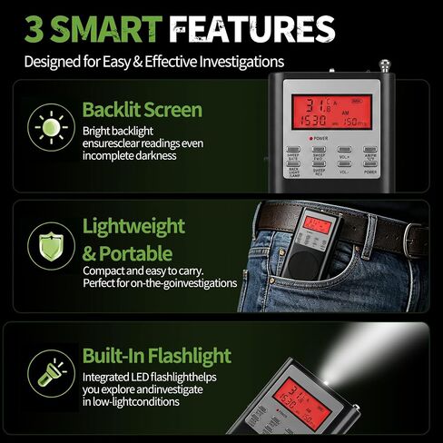 Spirit Communication Box for Ghost Hunting, Paranormal Investigation Device with Adjustable Am/Fm Forward & Reverse Sweep, Temperature Sensor, Backlit Display in Kuwait