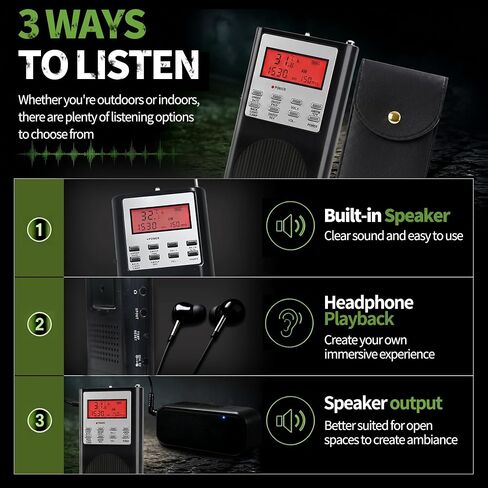 Spirit Communication Box for Ghost Hunting, Paranormal Investigation Device with Adjustable Am/Fm Forward & Reverse Sweep, Temperature Sensor, Backlit Display in Kuwait