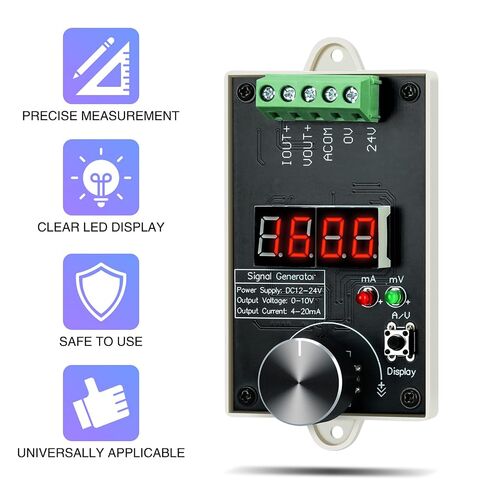 مولد إشارة Briidea قابل للتعديل، مخرج تيار مستمر 0-10 فولت / 4-20 مللي أمبير، شاشة LCD، اختبار الجهد والتيار الدقيق للأغراض الصناعية والمختبرية in Kuwait