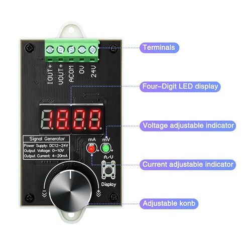 مولد إشارة Briidea قابل للتعديل، مخرج تيار مستمر 0-10 فولت / 4-20 مللي أمبير، شاشة LCD، اختبار الجهد والتيار الدقيق للأغراض الصناعية والمختبرية in Kuwait