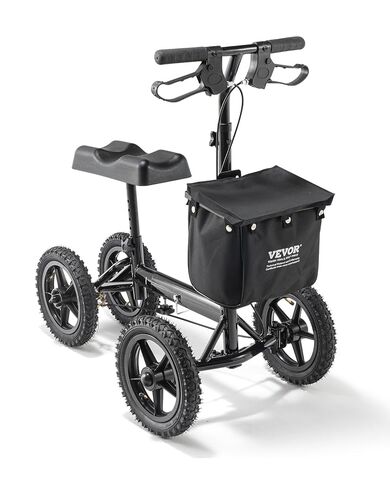 VEVOR Knee Scooter، مشاية للركبة قابلة للطي وتعديل الارتفاع، سكوتر من الألومنيوم لاستعادة الساق مع عجلات لجميع التضاريس مقاس 12 بوصة، فرامل مزدوجة، مثالية لإصابات القدم المكسورة في الكاحل، 350 رطل in Kuwait
