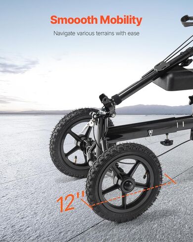VEVOR Knee Scooter، مشاية للركبة قابلة للطي وتعديل الارتفاع، سكوتر من الألومنيوم لاستعادة الساق مع عجلات لجميع التضاريس مقاس 12 بوصة، فرامل مزدوجة، مثالية لإصابات القدم المكسورة في الكاحل، 350 رطل in Kuwait