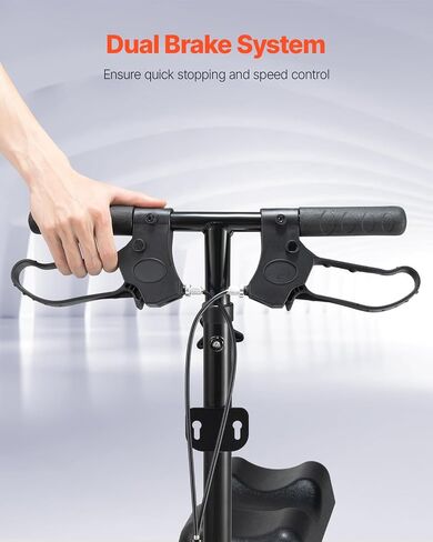 VEVOR Knee Scooter، مشاية للركبة قابلة للطي وتعديل الارتفاع، سكوتر من الألومنيوم لاستعادة الساق مع عجلات لجميع التضاريس مقاس 12 بوصة، فرامل مزدوجة، مثالية لإصابات القدم المكسورة في الكاحل، 350 رطل in Kuwait