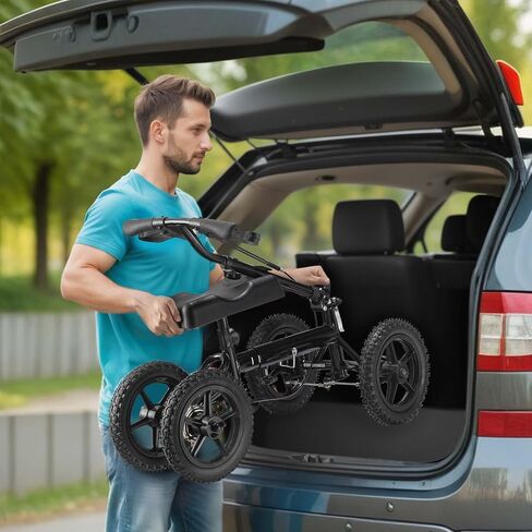 VEVOR Knee Scooter، مشاية للركبة قابلة للطي وتعديل الارتفاع، سكوتر من الألومنيوم لاستعادة الساق مع عجلات لجميع التضاريس مقاس 12 بوصة، فرامل مزدوجة، مثالية لإصابات القدم المكسورة في الكاحل، 350 رطل in Kuwait