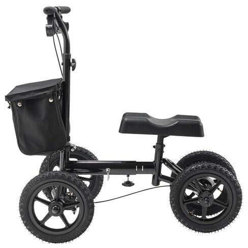 VEVOR Knee Scooter، مشاية للركبة قابلة للطي وتعديل الارتفاع، سكوتر من الألومنيوم لاستعادة الساق مع عجلات لجميع التضاريس مقاس 12 بوصة، فرامل مزدوجة، مثالية لإصابات القدم المكسورة في الكاحل، 350 رطل in Kuwait