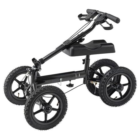VEVOR Knee Scooter، مشاية للركبة قابلة للطي وتعديل الارتفاع، سكوتر من الألومنيوم لاستعادة الساق مع عجلات لجميع التضاريس مقاس 12 بوصة، فرامل مزدوجة، مثالية لإصابات القدم المكسورة في الكاحل، 350 رطل in Kuwait