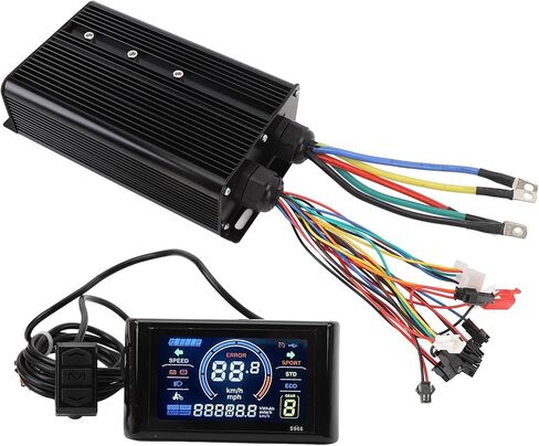 Dioche مجموعة التحكم 5000W فرش السيارات مجموعة التحكم 80A 60V 72V 2000W إلى 5000W التحويل مع شاشة LCD S966 وخانق تعديل السرعة 20X in Kuwait