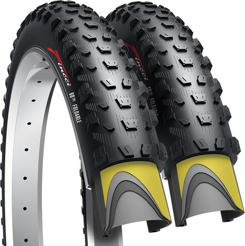 Fincci 27.5 x 2.35/29 x 2.6 Mountain Bike Tires – Foldable, Nylon Antipuncture Protection, 60 TPI for Enduro, Downhill, and XC Trail Bikes – Pack of 2 in Kuwait