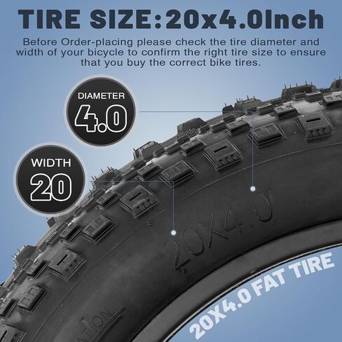 إطار WEEROCK EBike مقاس 20 × 4.0 بوصة، عبوتان من إطارات استبدال الدراجة الدهنية القابلة للطي مع أنابيب داخلية، عالية الأداء مقاومة للاهتراء، إطار خفيف للطرق الوعرة لدراجة كهربائية مقاس 20 بوصة، دراجة MTB سميكة، دراجة ثلاثية العجلات in Kuwait