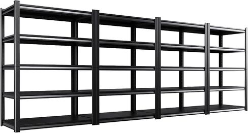 Set of 4 All Metal Garage Shelving - 2050 lbs 5 Tier Storage Shelves, Adjustable Heavy Duty Metal Shelving Unit and Storage Large Rack, Utility Steel Shelf for Warehouse Industrial Pantry 71"x46"x20" in Kuwait