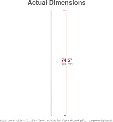 Metro Super Erecta SiteSelect 74P Stationary Wire Shelving Posts - 1" Diameter x 74-1/2" Height - Chrome Plated Steel Shelving Poles with Adjustable Leveling Bolt - Pack of 4 in Kuwait