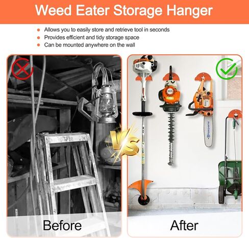 Weed Eater Rack Garage Wall Organizer, Garage Tool Organizer Weedeater Hanger Wall Mount For String Trimmer Hanger, Hedge Trimmer Rack Garden Tool Organizer (2 Pack) in Kuwait