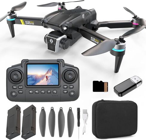 Drone With Camera For Beginner 1080p, Brushless Drones With Screen On Controller, No FAA, Under 249g, Beginner Drone With Altitude Hold, One Key Take Off/Land, 360 Flips,Trajectory Flight, 2 Batteries in Saudi Arabia