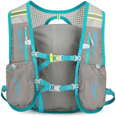 Kettle Backpack Vest, 14 x 8 x 2 Inch Lightweight Running Hydration Pack, Breathable Mesh Water Backpack with Storage Pockets for Cycling, Hiking, Marathon, Cycling,Grey in Kuwait