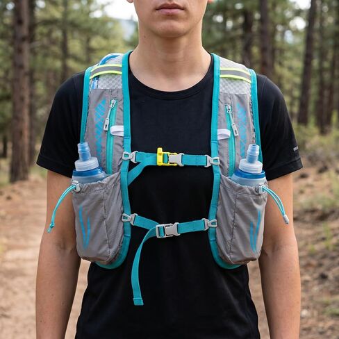 Kettle Backpack Vest, 14 x 8 x 2 Inch Lightweight Running Hydration Pack, Breathable Mesh Water Backpack with Storage Pockets for Cycling, Hiking, Marathon, Cycling,Grey in Kuwait