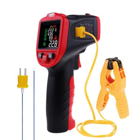 مسدس ميزان حرارة بالأشعة تحت الحمراء مع مشبك درجة حرارة الأنبوب، مقياس حرارة HVAC عالي الدقة (-50 درجة مئوية إلى 850 درجة مئوية) للطهي، وإصلاح المنزل، والفرن، والتدفئة والتهوية وتكييف الهواء، واستخدام السيارات والصناعية، وانبعاثية قابلة للتعديل in Kuwait