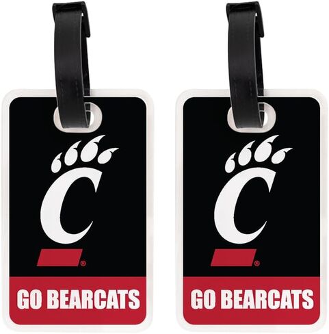 علامة الأمتعة لجامعة صبار الصحراء - عبوة من قطعتين من بطاقة تعريف السفر الرسمية من UC Bearcats لحقائب السفر والحقائب والحقائب المحمولة (عبوة من عبوتين من علامة الأمتعة الأكريليك A) in Kuwait