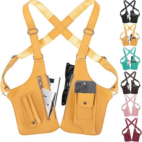 Underarm Shoulder Holster Bag for Men & Women, Adjustable PU Leather Shoulder Bag with Hidden Security Pocket in Kuwait